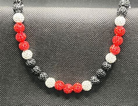 Baseball Rhinestone Necklace Georgia Bulldogs Style Bling Etsy