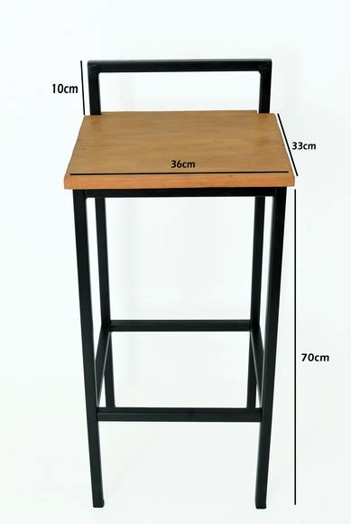 Banqueta Quadrada Alta Em Ferro E Madeira Cozinha Conjugadas No Elo7