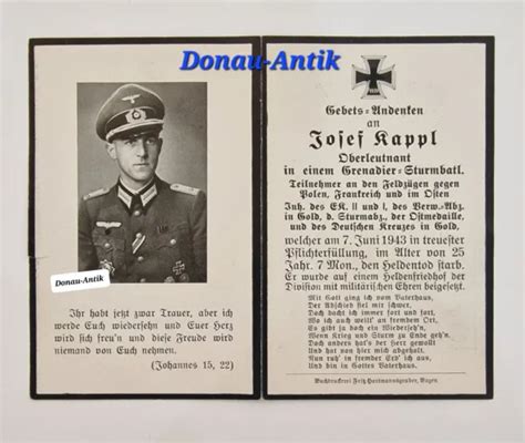 STERBEBILD 2 WK Oberleutnant DKIG Sichtbar TOP ORDEN Gef 1943