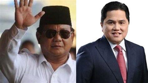 Pilpres 2024 Elektabilitas Pasangan Prabowo Subianto Erick Thohir