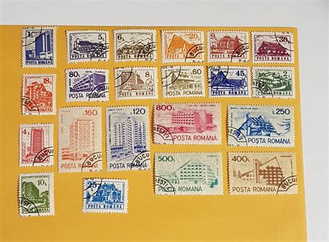 21 Romania Stamps Romanian Postage Stamp Set Vintage Used Etsy