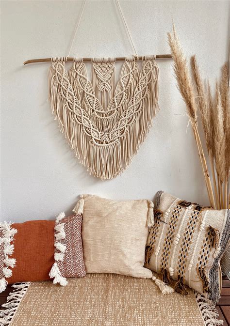 Makramee Wandbehang Wanddeko Macrame Boho Stil Etsy De