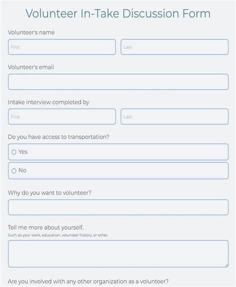 Free Museum Volunteer Application Form Template