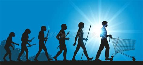 Humanity And The Evolution Of The Consumer Society Stock Vector