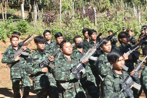 Resistance Fighters In Myanmar Armed With Percussion Lock Muskets M16 M4 Ak 47 Type 81 Type