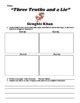 Genghis Khan Three Truths A Lie Udl Worksheet By Northeast Education