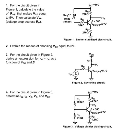 Solved Vcc 10V RC 1 For The Circuit Given In Figure 1 Chegg