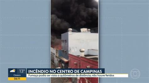 Vídeo Incêndio no centro de Campinas Bom dia SP G1