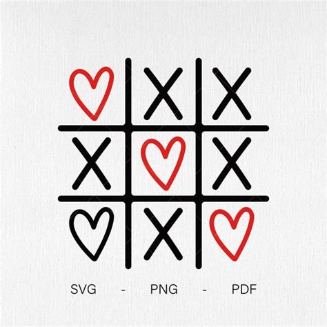 Tic Tac Toe Game Svg Valentines Svg Love Always Wins Png Etsy