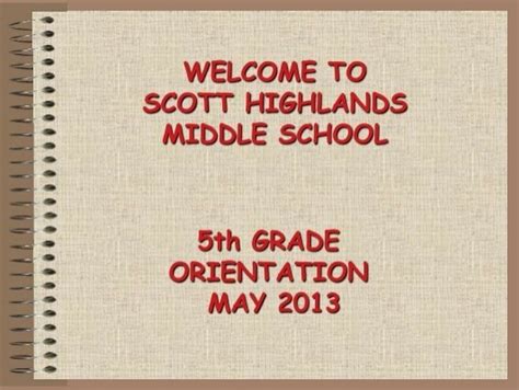 SCOTT HIGHLANDS MIDDLE SCHOOL 5th GRADE ... - rSchoolToday