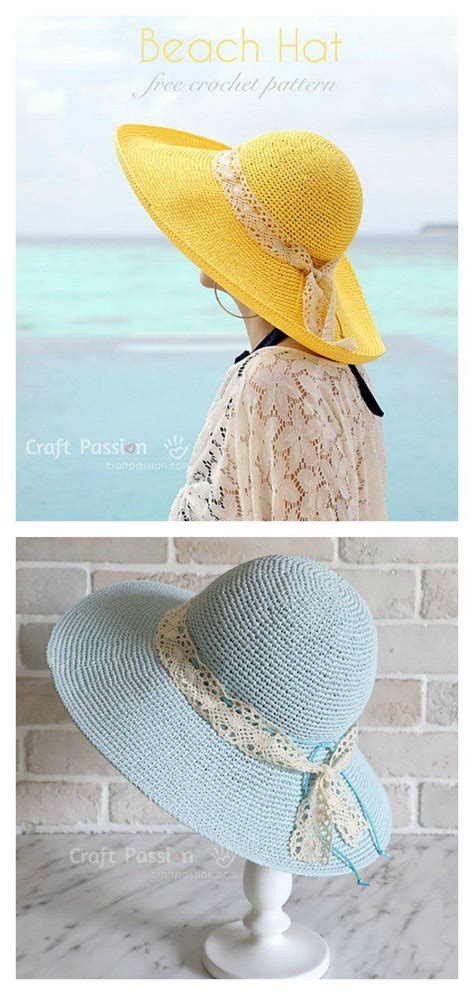 Wide Brim Sun Hat Free Crochet Pattern Crochet Sun Hat Crochet Summer Hats Crochet Hat Pattern