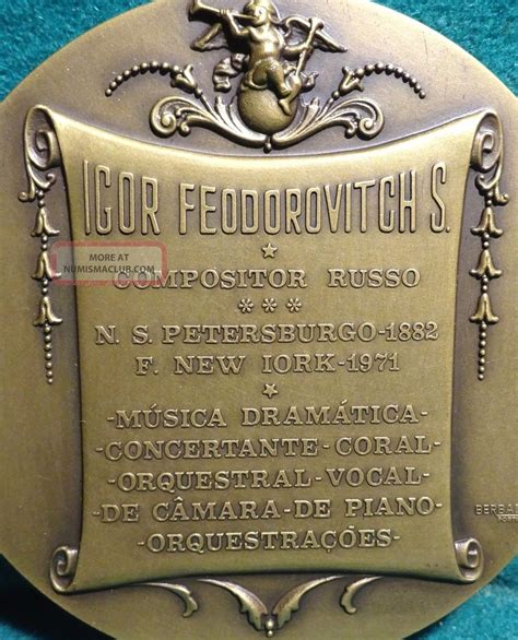 Gor Stravinsky Russian Composer Musical Angel Text Mm Bronze Medal