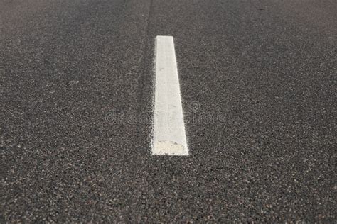 Asphalt Road with Single Solid White Line Road Marking Stock Image ...