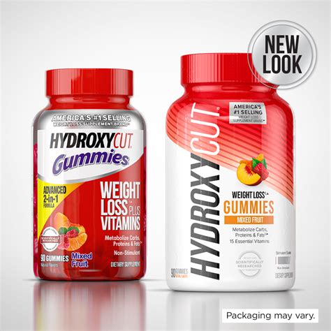 Hydroxycut Gummies Weight Loss Supplement Metabolism Support Mixed Fruit Unisex 90 Ct