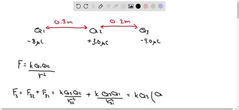 Solved Three Charged Particles Are Arranged In A Line As Shown In The