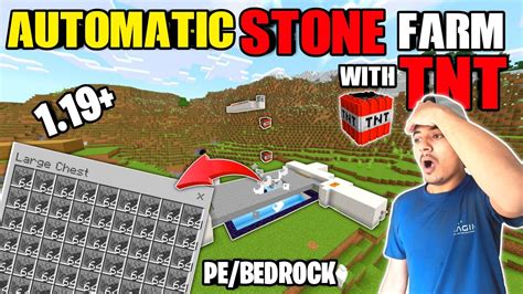 How To Make Automatic Cobblestone Farm With Tnt In Minecraft Pe