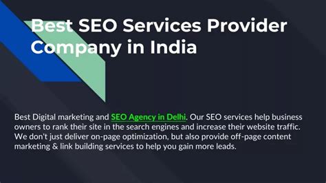 Ppt Best Seo Services Provider Company In India Powerpoint