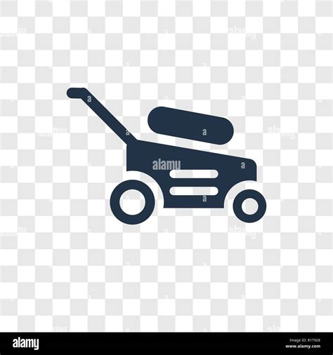 Lawnmower Vector Icon Isolated On Transparent Background Lawnmower