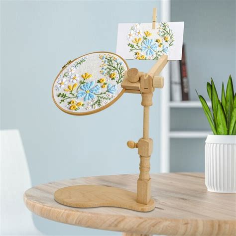 Wooden Embroidery Lap Stand Adjustable Rotated Cross Etsy