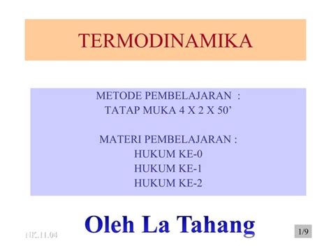 Hukum Hukum Termodinamika Ppt