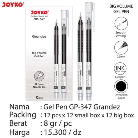 Jual Gel Pen Gp Grandez Joyko Harga Selusin Pcs Shopee