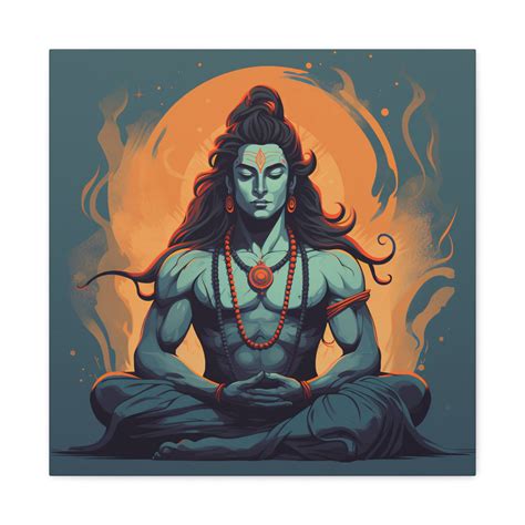 Indian Wall Art, Lord Shiva Art, Yogi, Adiyogi Art, Vedic Art, Canvas ...