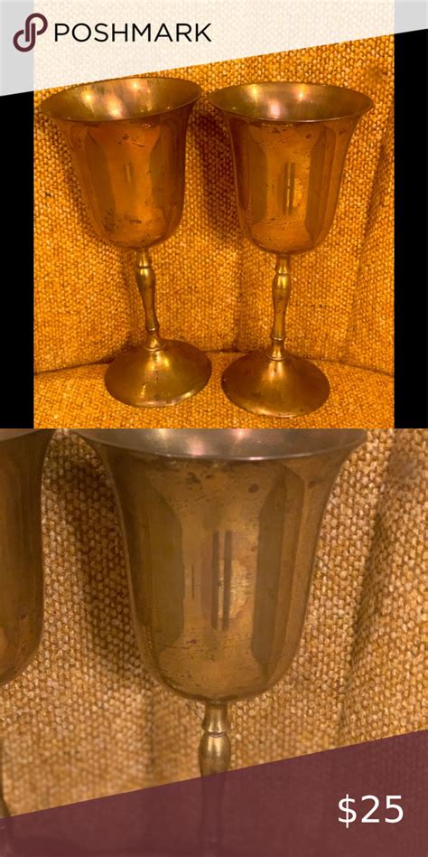 Vintage Brass Goblet Pair Maurice Duchin Vintage Brass Goblet Vintage