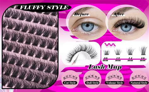 Calphdiar Fluffy Individual Eyelashes 80d100d Thick Cluster Lashes Wispy Lashes Individual