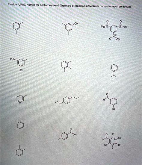 SOLVED Provide IUPAC Names For Each Compound There Are At Least Two