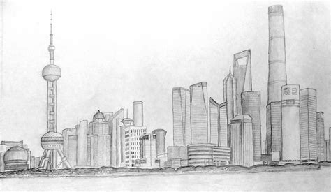 Shanghai Skyline : drawing