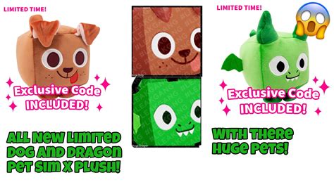 Roblox Big Games Pet Simulator Dragon Dog Plush Set w/ 2 Redeemable ...