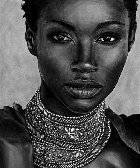 Black and white portrait of beautiful african woman Digital | Etsy in ...