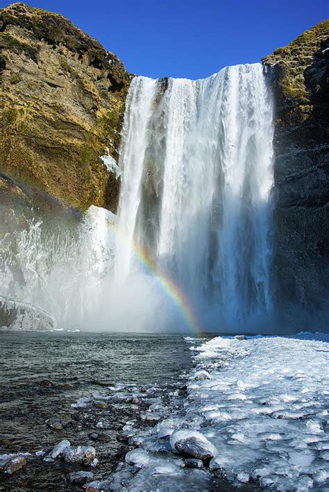 skogafoss waterfall iceland  winter  matthias hauser