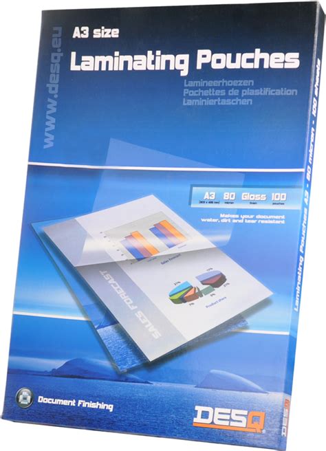 9071138 Laminating Pouches A3 Self Adhesive 80 Micron 100