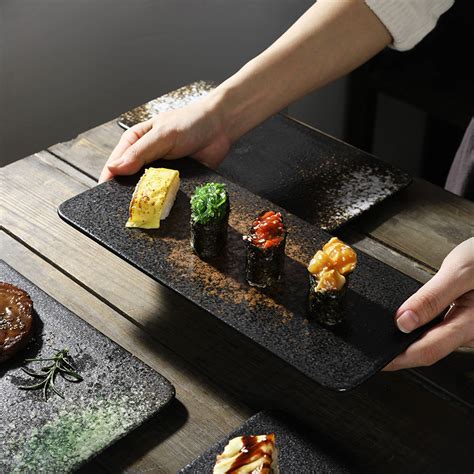 Buy Quality Japanese Style Ceramic Sushi Plate Creative Black