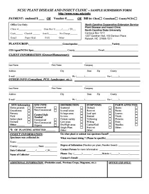 Fillable Online Ces Ncsu Ncsu Plant Disease And Insect Clinic Sample