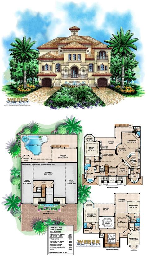 Beach House Plan 3 Story Coastal Style Waterfront Home Floor Plan