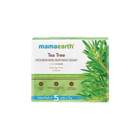 Mamaearth Tea Tree Nourishing Bathing Soap Pack Of 5 75g Each