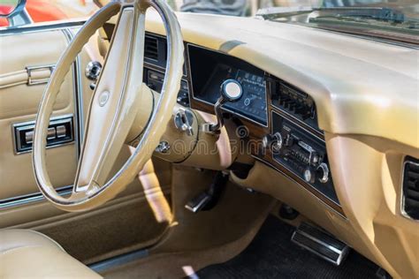 Oldsmobile Cutlass Supreme Car Interior Steering Wheel With Logo And Dashboard Editorial Stock