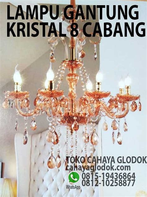 Jual Lampu Gantung Kristal Candle 8 Cabang Cahaya Glodok