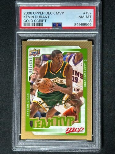 Upper Deck Mvp Gold Script Kevin Durant Psa Graded Card Sp