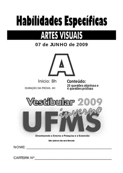 PDF VESTIBULAR UFMSstatic Copeve Ufms Br Vst2009i Test UFMS2009i Art