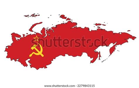 Union Soviet Socialist Republics Map Flag Stock Vector (Royalty Free ...