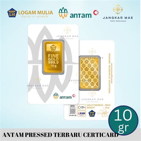 Jual Antam Logam Mulia 10 Gram Certicard Terbaru 10Gr LM Shopee Indonesia