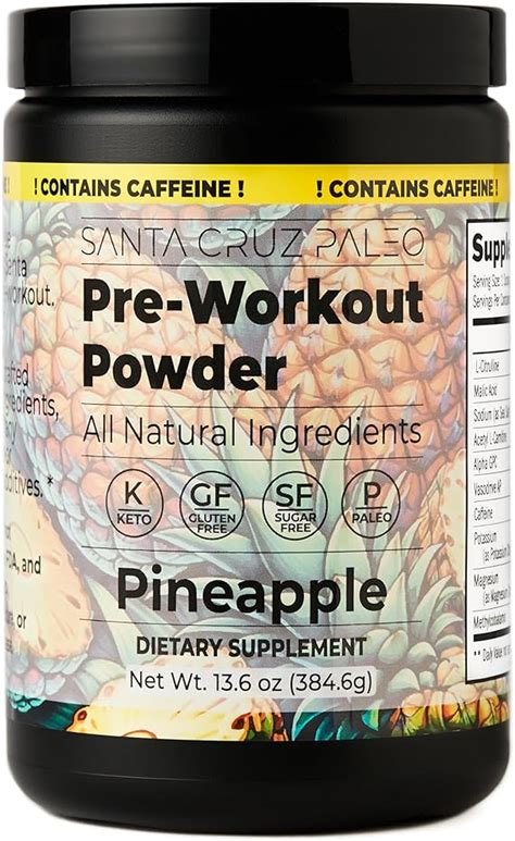 Santa Cruz Paleo Natural Pre Workout Powder Pineapple