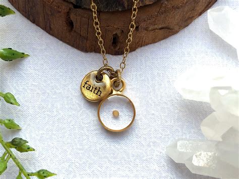 Mustard Seed Necklace Small Circle Minimalist Christian Jewelry