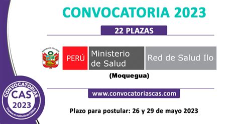 Convocatoria Red De Salud Ilo Cas Plazas Computaci N E