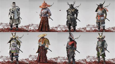 Ghost Of Tsushima All Armor Sets Dye Variations From Base Game