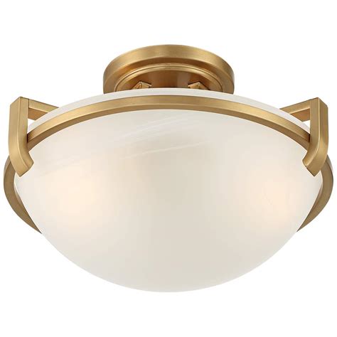 Mallot 13 Wide Soft Gold Glass Ceiling Light 569h1 Lamps Plus