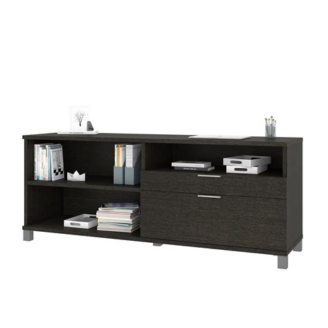 Premium 71" Modern Office Credenza in Deep Gray – ComputerDesk.com